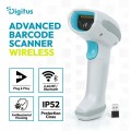 Digitus Zaawansowany czytnik kodów kreskowych bezprzewodowy USB-RJ45 2m, 1D/2D 2m/s, IP52, stojak w zestawie