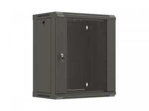 Lanberg Szafa instalacyjna rack wisząca 19 cali 12U 540x350 czarna drzwi przeszklone (flat pack)