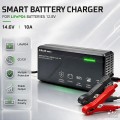 Qoltec Ładowarka do akumulatora LiFePO4 12V | 10A | PF 0.9 | LED