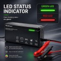 Qoltec Ładowarka do akumulatora LiFePO4 12V | 10A | PF 0.9 | LED