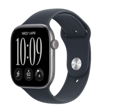 Apple Watch seria 12 GPS+Cellular, koperta 46 mm z aluminium w kolorze gwiezdnej szarości pasek sportowy w kolorze granatu - rozmiar M/L