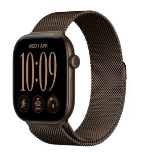 Apple  Watch seria 12 GPS+Cellular, koperta 42 mm z aluminium w kolorze ciemny brąz, bransoleta mediolańska w kolorze ciemnego brązu