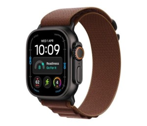 Apple Smartwatch Watch Ultra 4 GPS + Cellular, koperta 49mm z tytanu w kolorze czarnym, opaska Alpine w kolorze burgunda - rozmiar M
