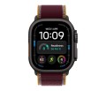 Apple Smartwatch Watch Ultra 4 GPS + Cellular, koperta 49mm z tytanu w kolorze czarnym, opaska Trail w kolorze burgunda - rozmiar S/M