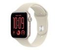 Apple Smartwatch Watch SE 3 GPS + Cellular, koperta 40mm z aluminium w kolorze księżycowej poświaty, pasek sportowy w kolorze piaskowym - rozmiar S/M