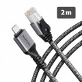 AXAGON ADE-CM20 USB-C Gigabit Ethernet adapter z zintegrowanym kablem sieciowym CAT6 RJ-45 2 m