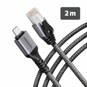 AXAGON ADE-CM20 USB-C Gigabit Ethernet adapter z zintegrowanym kablem sieciowym CAT6 RJ-45 2 m