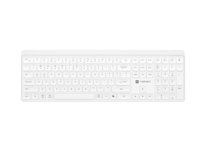 Natec Klawiatura Tang US bezprzewodowa BT + 2.4GHz cicha Slim biała