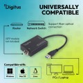 Digitus Karta sieciowa USB 3.0 typ A na Gigabit SFP, adapter światłowodowy 1000 Mb/s, moduł SFP sprzedawany osobno