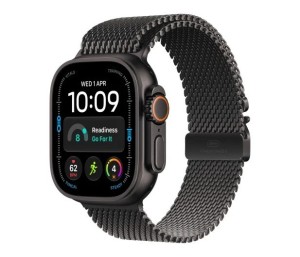 Apple Smartwatch Watch Ultra 4 GPS + Cellular, koperta 49mm z tytanu w kolorze czarnym, bransoleta mediolańska w kolorze czarnym - rozmiar M