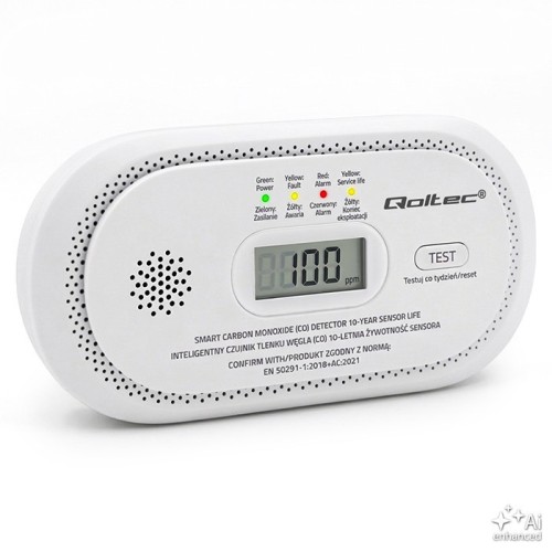 Qoltec Czujnik tlenku węgla | detektor CO | alarm 85dB