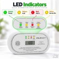 Qoltec Czujnik tlenku węgla | detektor CO | alarm 85dB