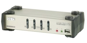 ATEN Przełącznik 4-portowy PS/2-USB VGA/Aud KVMP  W/OSD