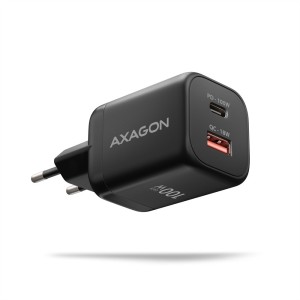 AXAGON ACU-PQ100 Ładowarka sieciowa GaN 100W, 2x port (USB-C + USB-A), PD3.0/PPS/QC4+, mini, czarna