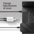 AXAGON ACU-PQ100W Ładowarka sieciowa GaN 100W, 2x port (USB-C + USB-A), PD3.0/PPS/QC4+, mini, biała