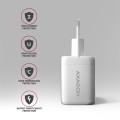 AXAGON ACU-PQ100W Ładowarka sieciowa GaN 100W, 2x port (USB-C + USB-A), PD3.0/PPS/QC4+, mini, biała