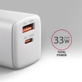 AXAGON ACU-PQ33W Ładowarka sieciowa GaN 33W, 2x port (USB-C + USB-A), PD3.0/PPS/QC4+, biała