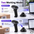 Qoltec Bezprzewodowy czytnik kodów kreskowych 1D 2D + stacja ładowania |QR | EAN | USB