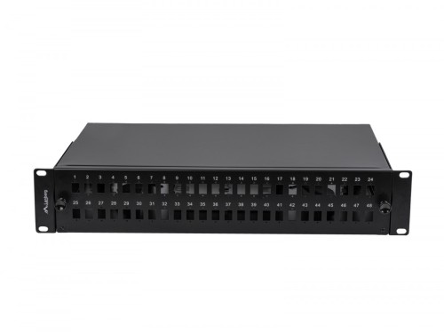 Lanberg Przełącznica światłowodowa 48XSC Simplex / 48XLC Duplex Rack 19 cali 2U czarna + akcesoria