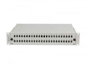 Lanberg Przełącznica światłowodowa 48XSC Simplex / 48XLC Duplex Rack 19 cali 2U Szara + akcesoria