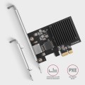 AXAGON PCEE-10GR Karta sieciowa PCIe 4.0 x1, port RJ-45 10GbE (10/5/2.5/1G), chipset Realtek RTL8127, PXE, Wake-on-LAN, radiator, śledź SP/LP