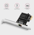 AXAGON PCEE-G50 Karta sieciowa PCIe 3.1 x1, port RJ-45 5GbE (5/2.5/1G), chipset Realtek RTL8126, PXE, Wake-on-LAN, radiator, śledź SP/LP