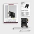 AXAGON PCEE-G50 Karta sieciowa PCIe 3.1 x1, port RJ-45 5GbE (5/2.5/1G), chipset Realtek RTL8126, PXE, Wake-on-LAN, radiator, śledź SP/LP