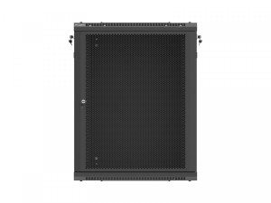 Lanberg Szafa instalacyjna rack wisząca 19 cali 15U 600x600 czarna drzwi perforowane (flat pack)