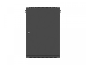 Lanberg Szafa instalacyjna rack wisząca 19 cali 18U 600x600 czarna drzwi metalowe (flat pack)