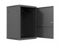 Lanberg Szafa instalacyjna rack wisząca 19 cali 18U 600x600 czarna drzwi metalowe (flat pack)