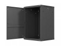Lanberg Szafa instalacyjna rack wisząca 19 cali 18U 600x600 czarna drzwi metalowe (flat pack)