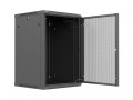 Lanberg Szafa instalacyjna rack wisząca 19 cali 18U 600x600 czarna drzwi perforowane (flat pack)
