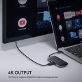 AUKEY CB-C71 aluminiowy HUB USB-C | 8w1 | RJ45 Ethernet 10/100/1000Mbps | 3xUSB 3.1 | HDMI 4k@30Hz | SD i microSD | USB-C Power Delivery 100W