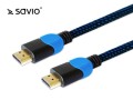 Elmak Kabel HDMI, v2.0 3D, gamingowy, PLAYSTATION, niebiesko-czarny, oplot nylon, złoty, 4Kx2K, 1.8m SAVIO GCL-02