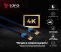 Elmak Kabel HDMI, v2.0 3D, gamingowy, PLAYSTATION, niebiesko-czarny, oplot nylon, złoty, 4Kx2K, 1.8m SAVIO GCL-02
