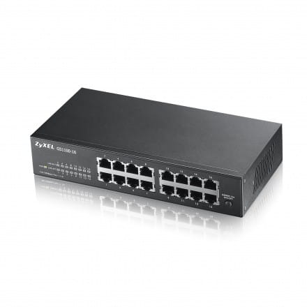 Zyxel GS1100-16 switch L2 16x1GbE rack fanless
