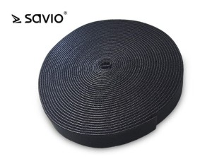 Elmak SAVORG-OC-01/B Organizer na kable, Taśma, Rzep, 10m x 20mm - czarny