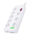 EVER Listwa Home  2M USB  8 gniazd Filtrująca