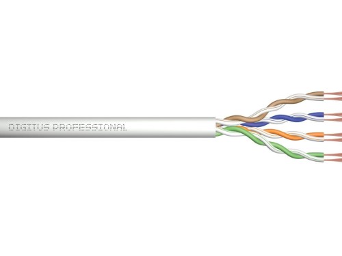 Digitus Kabel teleinformatyczny, instalacyjny, U/UTP kat.5e 4x2xAWG24/1, drut, miedziany, PVC, 305m, szary