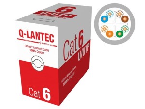 Q-LANTEC Kabel UTP kat.6 drut (100% CU - miedź) PVC opak. 305m