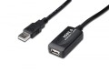Digitus Kabel przedłużający USB 2.0 HighSpeed Typ USB A/USB A M/Ż aktywny, czarny 15m