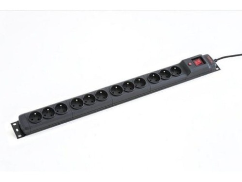 ARMAC Listwa przeciwprzepięciowa M12/16A Rack 19'' 4.5m czarna (12 gniazd)