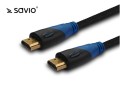 Elmak SAVIO CL-48 Kabel HDMI oplot nylon złoty v1.4 3D, 4Kx2K, 2m