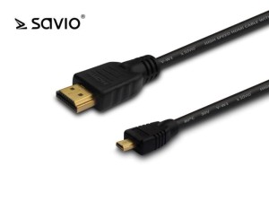 Elmak SAVIO CL-39 Kabel HDMI A(M) - micro HDMI DM złoty v1.4 3D 4Kx2K 1m