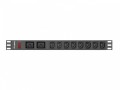 LANBERG Listwa zasilająca Rack PDU 19 cali 1U 16A 2X C19 8X IEC C13