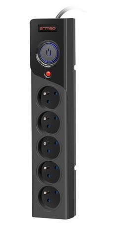ARMAC Listwa zasilająca Z5 3m 5x230v 10a   Z5/CZ/30 czarna