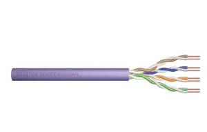 Digitus Kabel teleinformatyczny instalacyjny kat.6, U/UTP, Eca, drut, AWG 24/1, PVC, 305m, karton, fioletowy